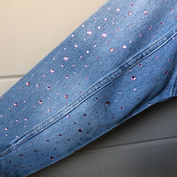 Custom Bedazzled Oversized Jean Jacket Size XS - Picture 7 of 17